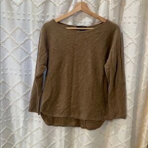 Cashmere Boat Neck Sweater in Tan